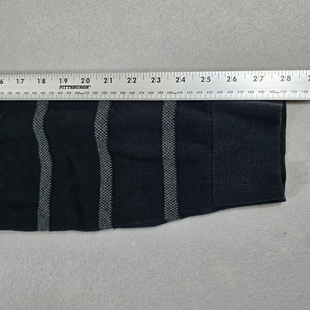 Goodfellow Mens 3XB Tall Black Striped Crewneck Sweater 100% Cotton Long Sleeve - Picture 7 of 8